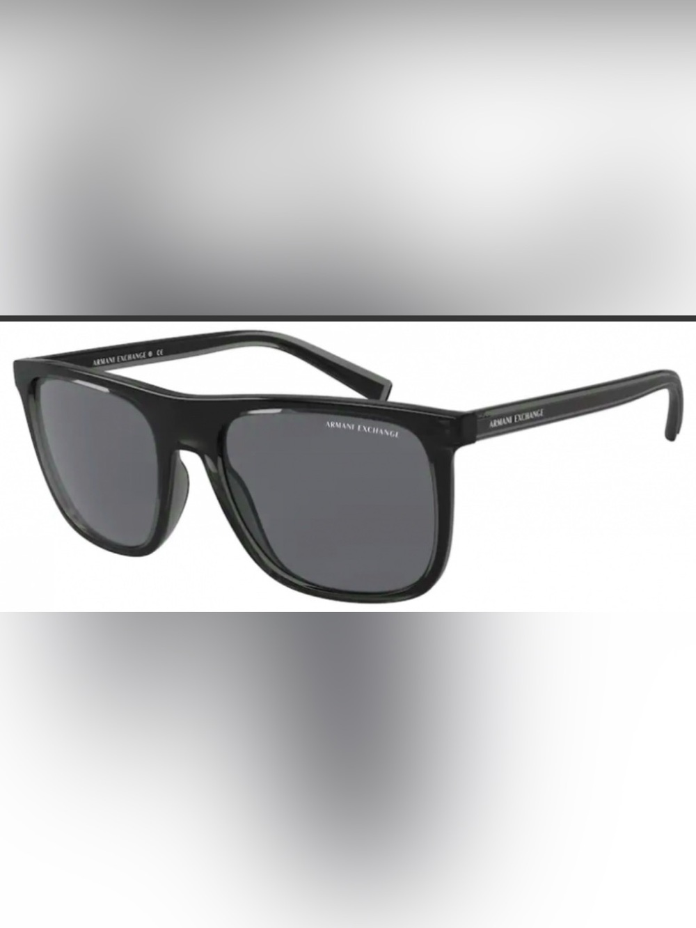 Armani Exchange Men's Black Frame Sunglasses with Dark Lenses